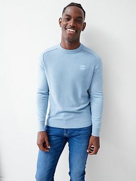 BOSS Kesom Knitted Jumper - Light Blue, Light Blue, Size L, Men