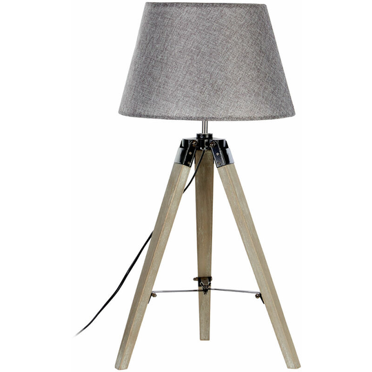 Premier Housewares - Harper Grey Wood Small Tripod Floor Lamp
