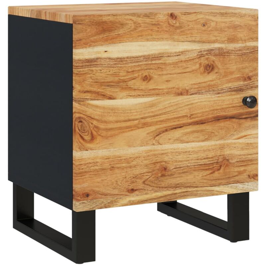 Bedside Cabinet 40x33x46 cm Solid Wood Acacia Vidaxl Black
