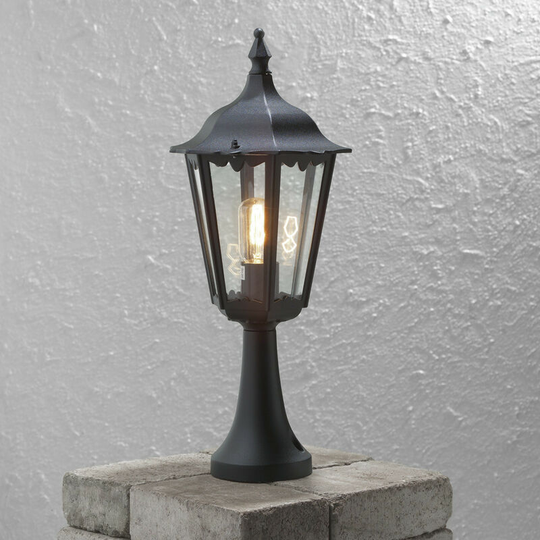 Konstsmide Firenze Outdoor Basic Post Pedestal Light Matt Black, IP43