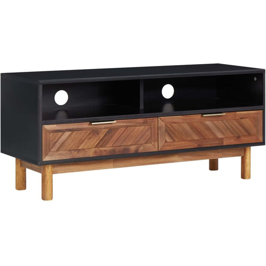 Tv Cabinet 100x35x45 cm Solid Acacia Wood and mdf Vidaxl Brown