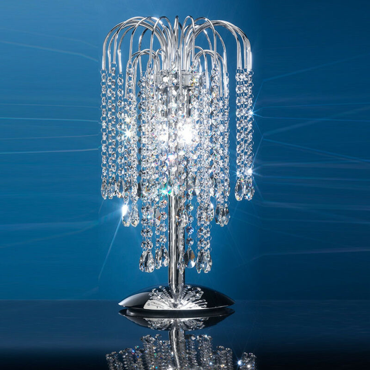 Onli Lighting - Onli Pioggia 2 Light Glass Table Lamp, Chrome