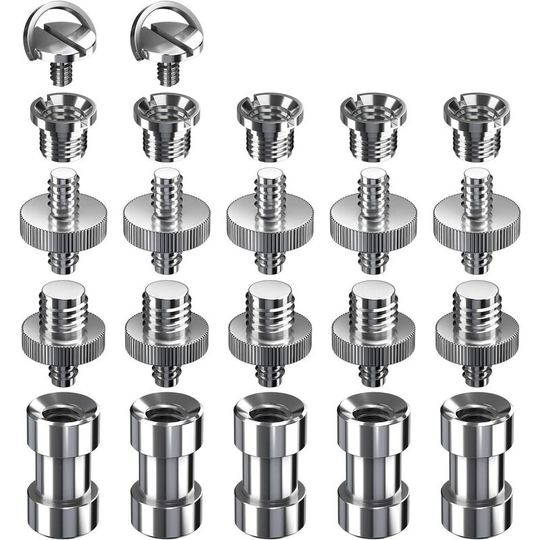 Adapter Screws,22 Pcs Screws 1/4' to 1/4',3/8' to 1/4' Photo Tripod Screw Thread Adapter Converter for Tripod Camera Monopod Ball Head Flash Light