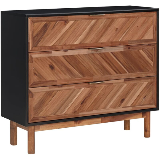 Sideboard 90x33.5x80 cm Solid Acacia Wood and mdf FF289906_UK - Topdeal