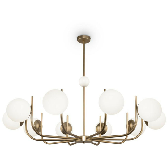 Maytoni Lighting - Maytoni Modern - Rendez-vous Modern Rendez-vous 10 Light Brass Pendant Ceiling Light Glass Shade