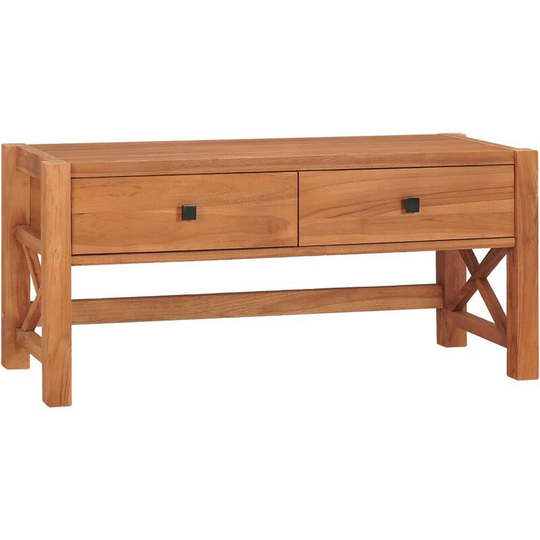 Desk with 2 Drawers 100x40x45 cm Recycled Teak Wood FF325266_UK - Topdeal