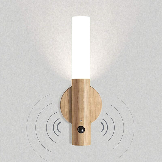 Aougo - led Lighting Wooden Wall Sconce Retro Battery Wall Sconce Motion Sensor usb Rechargeable Wireless Magnetic Night Light Kids Lighting Bedside