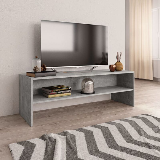 Topdeal - tv Cabinet Concrete Grey 120x40x40 cm Chipboard VDFF31069_UK