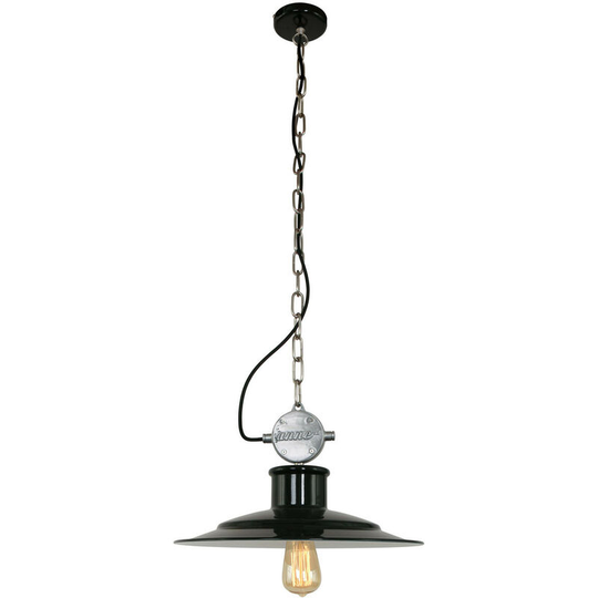 Sienna Millstone Dome Pendant Ceiling Lights Black Gloss, Metal