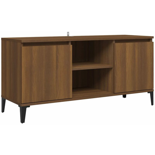 Tv Cabinet with Metal Legs Brown Oak 103.5x35x50 cm Vidaxl Brown