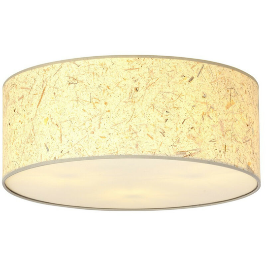 Emibig Aston Black Cylindrical Ceiling Light with Brown Fabric Shades, 3x E27