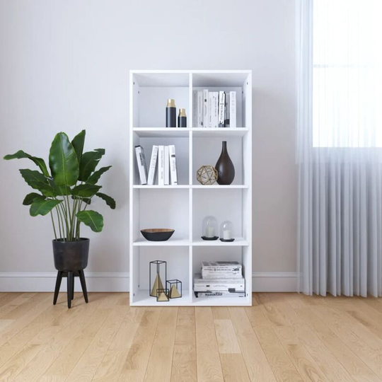 Devenirriche - Book Cabinet/Sideboard White 66x30x130 cm Chipboard - White