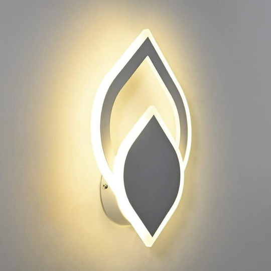 Aougo - Modern Rotatable led Wall Light Dimmable 3 Light Colors Neutral Cool White Warm White Wall Spotlight for Bedroom Living Room Hallway (White)