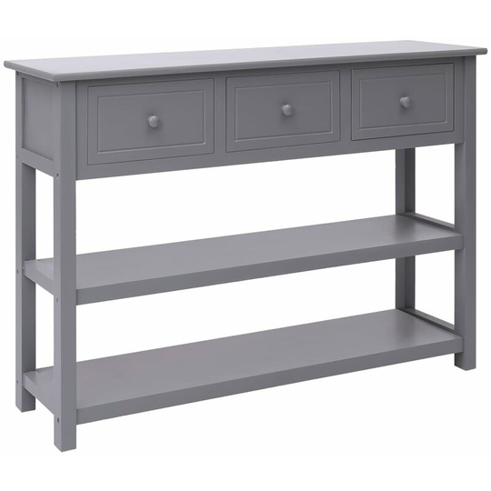 Sideboard Grey 108x30x76 cm Solid Wood Paulownia Vidaxl Grey