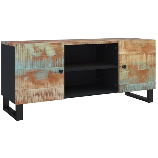Tv Cabinet 105x33x46cm Solid Wood Reclaimed Vidaxl Black