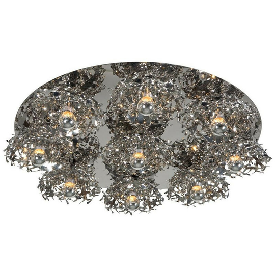 Linea Verdace Coral 9 Light Semi Flush Light Stainless Steel