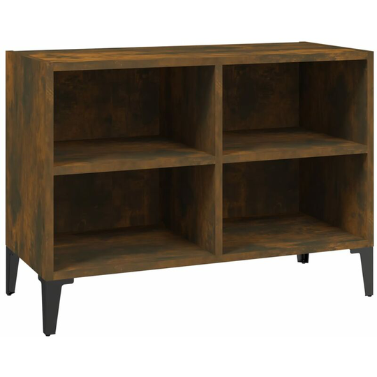Tv Cabinet with Metal Legs Smoked Oak 69.5x30x50 cm Vidaxl Brown