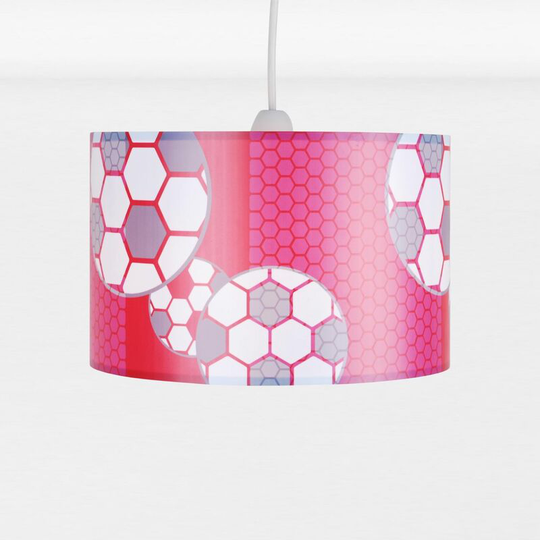 First Choice Lighting - Red & White Football Design Light Shade - Red & white football design print pvc