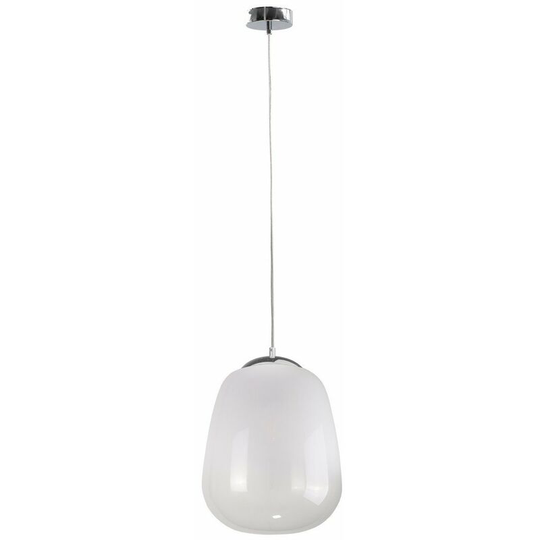 Keter Smoky Dome Pendant Ceiling Light White, Silver, 26cm, 1x E27