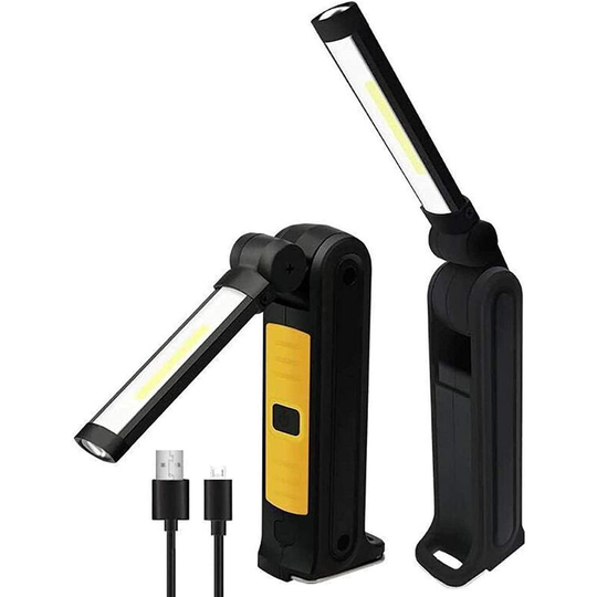 Aougo - led Work Light, Portable Flashlight with usb Rechargeable, Cob Inspection Lights with Hanging Hooks and Magnetic Base, for Car Repair,