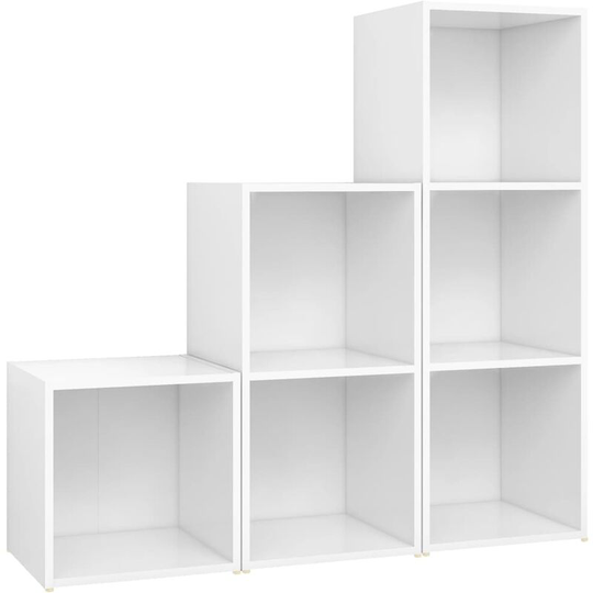 3 Piece tv Cabinet Set White Engineered Wood Vidaxl White