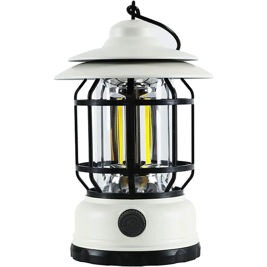 Retro Camping led Light, usb Rechargeable led Light, Dimmable, IPX4 Waterproof, 1200mAh, Lithium Battery, Portable, Fishing/Garden/Blackout