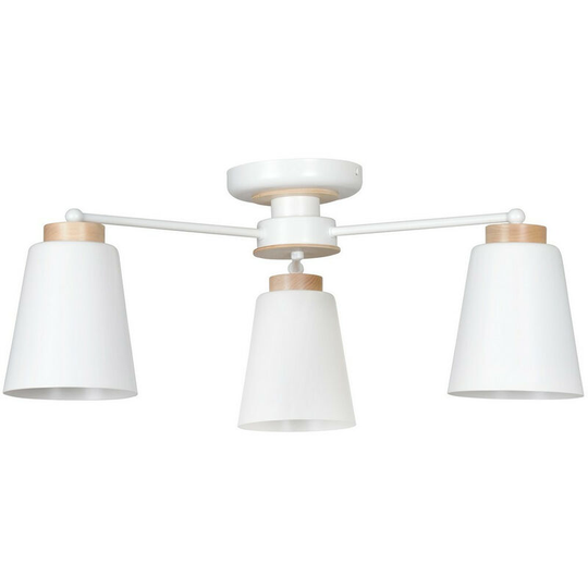 Emibig Periot White Multi Arm Semi Flush Ceiling light 3x E27