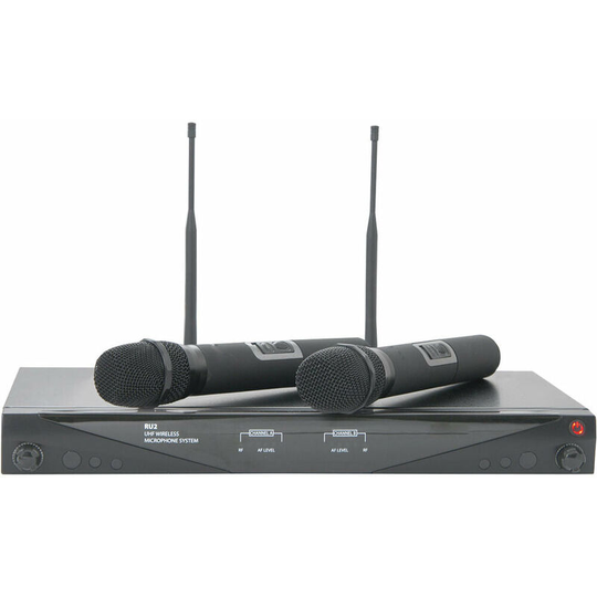 60m Wireless Microphone Receiver System 2x Handheld Dynamic Mic Mobile Karaoke