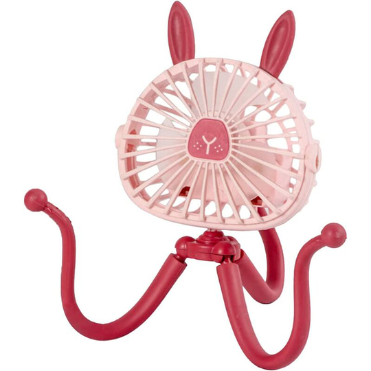 NORCKS Pink Stroller Fan 500mAh 3 Speed USB with 360°Rotating Flexible Tripod Clip Mini Portable Fan for Car Seat, Crib, Bike, Treadmill, Camping