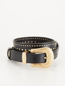 Superdry Studios Statement Belt - Black, Black, Size S, Women