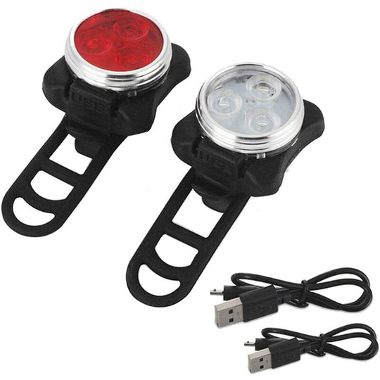 Aougo - Bike Light Set, Super Bright usb Rechargeable Bicycle Lights, Waterproof Mountain Road Bike Lights Rechargeable, Safety & Easy Mount Cree led
