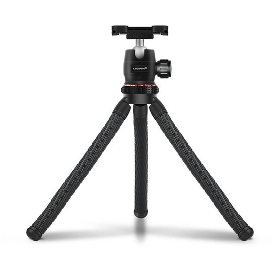 Flexible Tripod Phone/DSLR/Mirrorless Camera Stand Adjustable Selfie Stick Rotatable Ball Head/Gradienter/Phone Mounting Seat,Black