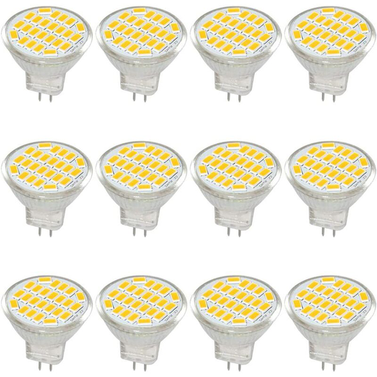 MR11 GU4 LED Light Bulb Lights DC/AC 10-30V 3W, 12V, 24V, 30W Equivalent Halogen Bulb, 400 Lumens, Warm White 3000K, LED Replacement for Kit, Garden,