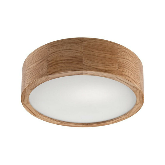 Round Cylindrical Ceiling Light Oak, 1x E27
