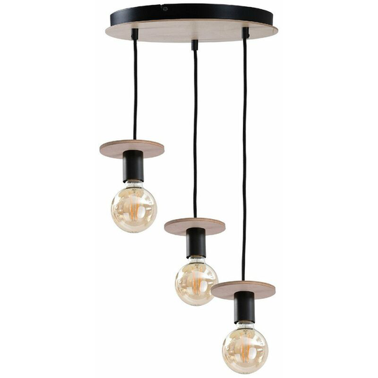 Keter Saturn Cluster Pendant Ceiling Light Natural, Black, 30cm, 3x E27
