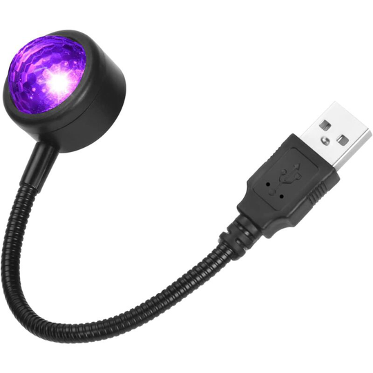 Led Car Ceiling Starlight, usb Night Light 360° Rotating Mini Disco Ball Car Roof Atmosphere Starry Sky Lamp Roof Projector Light Flexible Interior