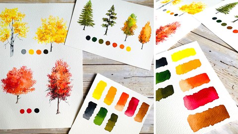 Learn to Paint Fall Trees with Watercolor