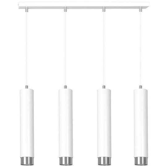 Emibig Kibo White/Chrome Bar Pendant Ceiling Light 4x GU10