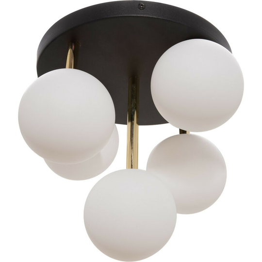 Zumaline Ali Cluster Globe Ceiling Light, Black, Gold, 5x G9