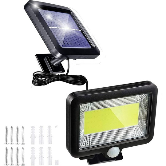 Aougo - Outdoor Solar Light,100LED Solar Motion Sensor Security Light,Three Lighting Modes,IP65 Waterproof Solar Lights,Used In