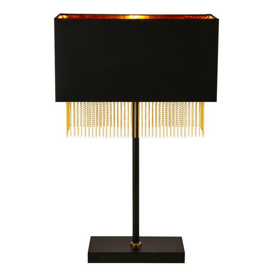 Searchlight Lighting - Searchlight Fringe 1 Light Table Lamp - Black Shade With Gold Chain