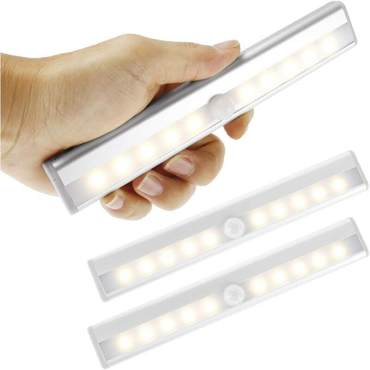 Aougo - Pack led Motion Sensor Lights Indoor Wardrobe, Wireless Spotlight, Battery Powered led Closet Light with Magnetic Strip (hot)