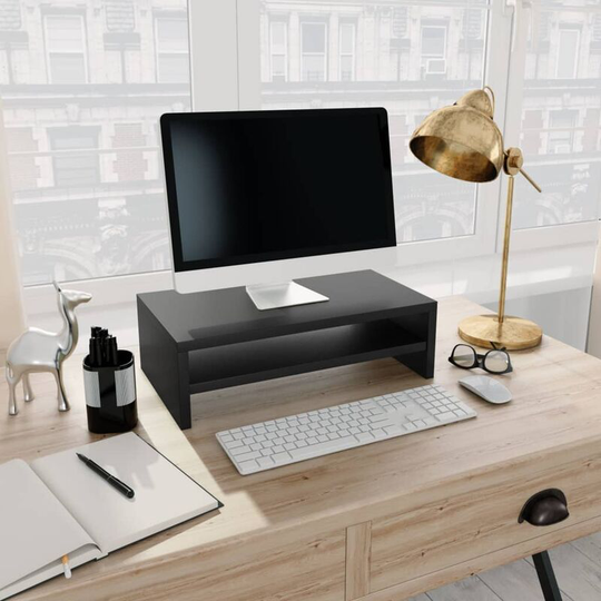 Monitor Stand Black 42x24x13 cm Chipboard
