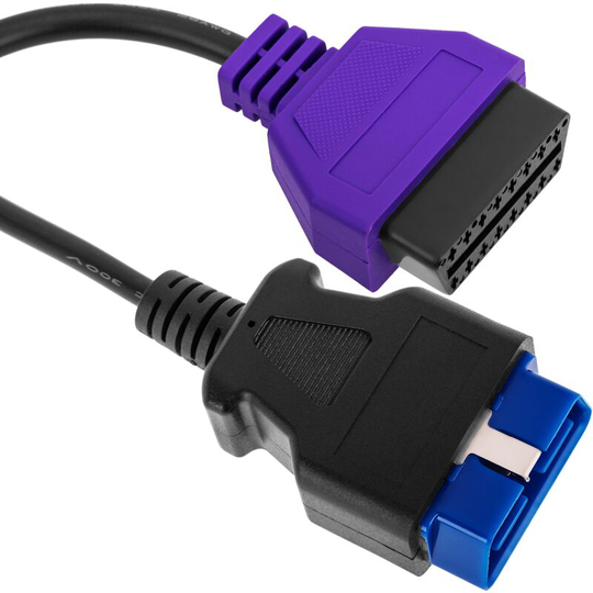 OBD2 Blue 16 Pin Male Diagnostic Cable Compatible with Fiat ecu Scan Software - Bematik