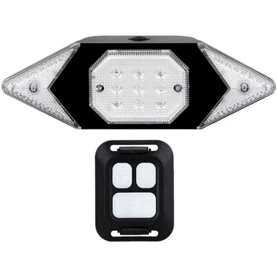 Aougo - Bike turn signal, waterproof rear lights, black, wireless remote control, usb rechargeable, 5 lighting modes, led, easy to install, indicate