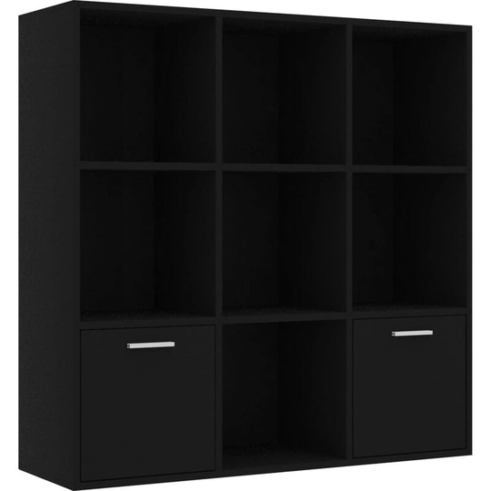 Book Cabinet Black 98x30x98 cm Engineered Wood Vidaxl Black