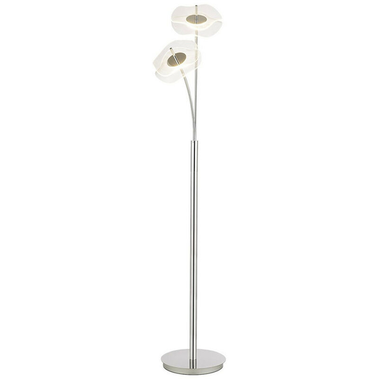Luminosa Lighting - Luminosa Amsterdam Floor Lamp, 2 Light 6W led, 4000K, 920lm, Polished Chrome