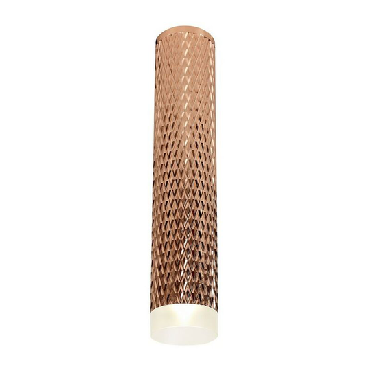 1 Light 30cm Surface Mounted Ceiling GU10, Rose Gold, Acrylic Ring - Luminosa Lighting