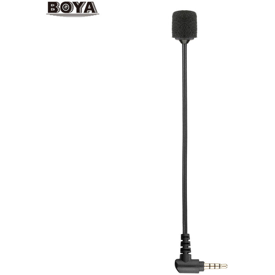 Boya - BY-UM4 Portable Omni-directional Condenser Microphone Mini Flexible Microphone with 3.5mm trrs Connector for iOS Android iPhone Samsung huawei