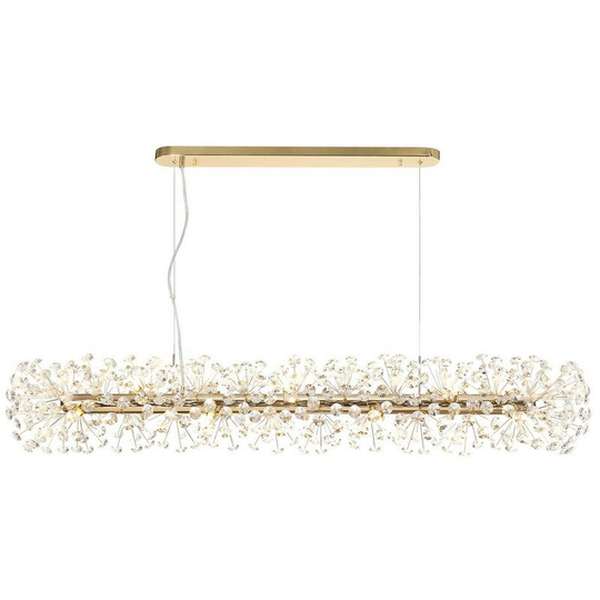 Luminosa Lighting - Luminosa Oblong Linear Pendant 14 Light G9 French Gold, Crystal